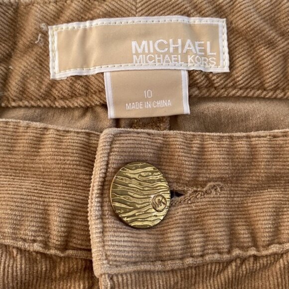 MICHAEL KORS MK tan chino cord corduroy flare jeans pant trouser 10 - Picture 4 of 6